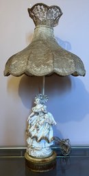 Vintage French Boudoir Style Figurine Table Lamp