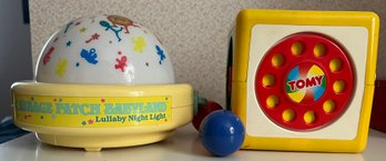 1987 TOMY Lullaby Light Show & TOMY Activity Cube Interactive Musical Toy