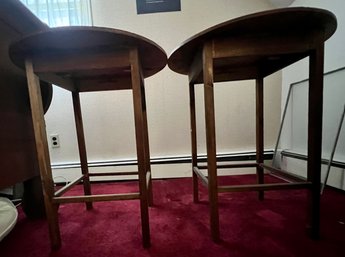 Round Wooden Tables Set Of 2