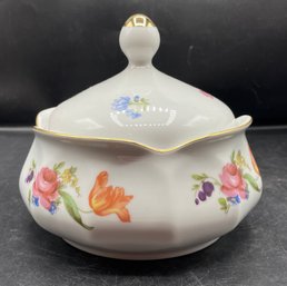 Jimenau Porcelain Floral Design Covered Bowl