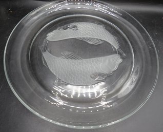 Round Frosted Glass Fish Platter