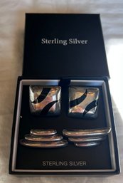 Sterling Silver Chunky Earrings 0.249 Total Ozt  - 2 Pairs