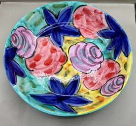 Ceramic Hand Painted Serving Bowl, Made In Italy