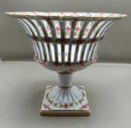 Royal Danube Reticulated Porcelain Compote Pedestal Basket