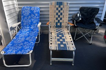 Outdoor Foldable Lounge Beach Chair Lot- 3 Chairs