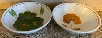 STOVIT Italy Hand Painted Pair Of Serving Bowls - 2 Piece Lot