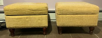 Upholstered Footed Ottomans With Storage  - 2 Pieces