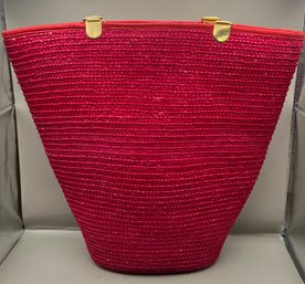 Unbranded Red Wicker Tote Bag