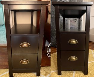 Narrow Two Drawer End Tables - 2 Pieces