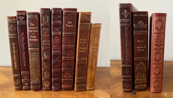 Vintage Leather Bound Books - 11 Pieces