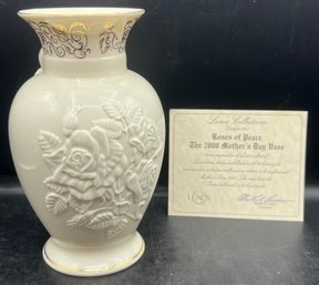 Lenox Roses Of Peace Certified Millennium Edition Vase