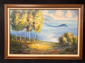 Oil On Canvas Framed Landscape Painting