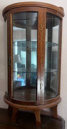 Wooden Convex Glass Tabletop Display Cabinet