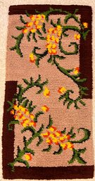 Hand Made Floral Latch Hook Rug 22 X 44.5