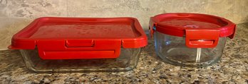 Pyrex Lock And Lock Glass Container With Airtight Lid - 2 Piece Lot