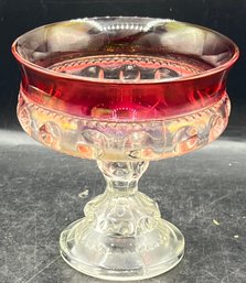 King Crown Ruby Glass Candy Dish