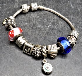 Pandora, 925 Bracelet With 12 Charms