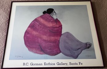 R.C. Gorman Signed 'Waiting Woman' Framed Print Enthios Gallery Sante Fe