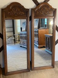 Carved Wood Mirrors - 2 Pieces