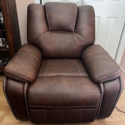 Bob's Electric Brown Suede Recliner