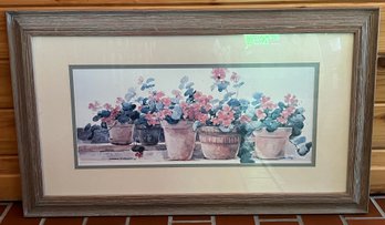 Dawna Darton Watercolor Potted Florals Print Framed