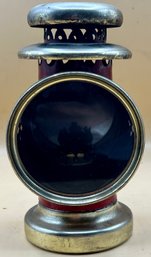 Vintage Decorative Mirrored Signal Lantern Miners Style Lamp Candle Holder Made In Hong Kong