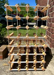 Wood And Metal 28 Bottle Wine Rack