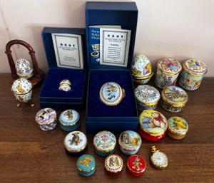 Halcyon Days English Enamel Eggs And Trinket Boxes With Original Boxes- 20 Pieces