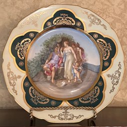 Royal Vienna Mythology Cabinet Plate With Stand