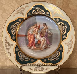 Royal Vienna Apollo Mythology Cabinet Plate With Stand