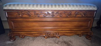 Hand-Carved Hope Chest Bench