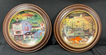 Charles Wysocki's Collectors Plates, Virginia's Market #9898A And Liberty Star Farms #414B