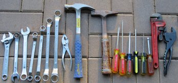 Hand Tools, Hammer, Wrenches, Screwdrivers - Assorted Lot Of 18