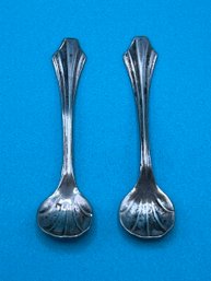 Sterling Silver Miniature Sea Shell Teaspoons - 2 Pieces 0.06OZT & 0.04OZT  10 OZT Total