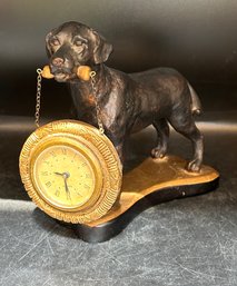 Black Lab Retriever With Quartz Clock