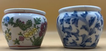 Hand Painted Ceramic Minatare Vases Set Of 2