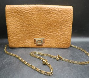 Nila Anthony Tan Handbag With Gold Tone Chain Shoulder Strap