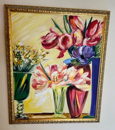 Framed 'floral' Oil On Canvas