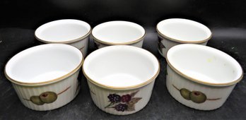 Royal Worcester 'evesham' Flameproof Porcelain Ramekins - Set Of 6