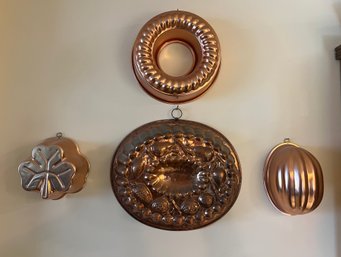 Copper Jello Mold Lot- 5 Piece Lot