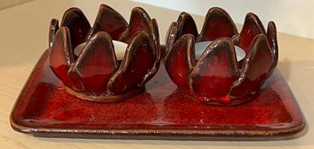 Danny Gordon Arts Candle Holders With Candle Tray - 3 Pieces