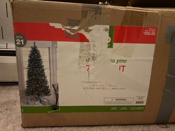 Slim Virginia Pine 7.5 Foot Pre-Lit Holiday Tree In Box