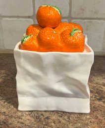 Ceramic 'bag Of Oranges' Cookie Jar