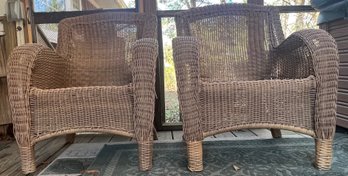 Vintage Wicker Chairs Set Of 2