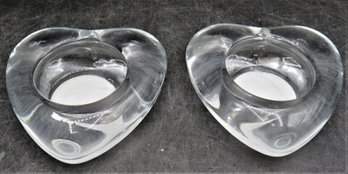 Hosley Glass T-lite Heart-shaped Candle Holders - Set Of 2