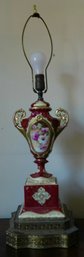 Italian Hand Painted Porcelain Table Lamp