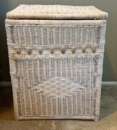 Beige Wicker Hamper