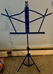 Aluminum Blue Music Stand With Tags