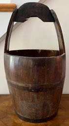 Vintage Chinese Rustic Wooden Well Bucket