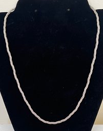 Sterling Silver Italy Twisted Chain Necklace, 18 Inch - 0.66 OZT